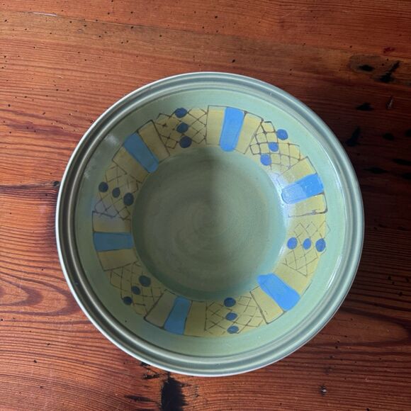 Noritake Sharlene 4104 Hand Painted Serving Bowl Green Blue - Picture 5 of 8